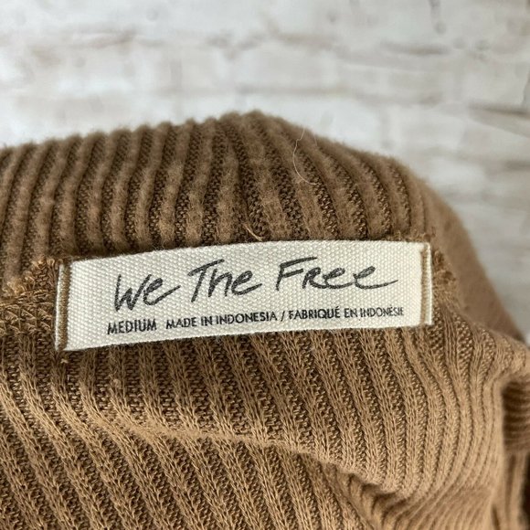 free prople Juicy Long Sleeve Top in Vintage Bronze Tan Split Back Oversized M - Picture 9 of 12